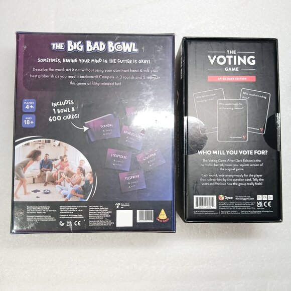 The Voting Game After Dark + Big Bad Bowl Adult Party Games Bundle New Sealed! - Picture 2 of 11